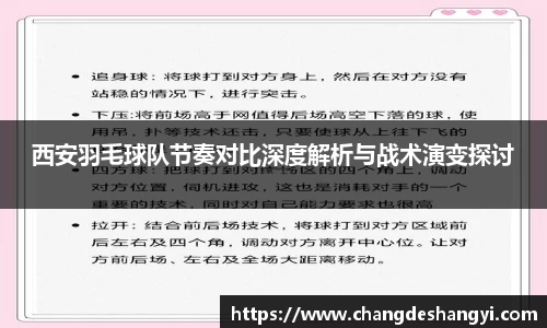 西安羽毛球队节奏对比深度解析与战术演变探讨